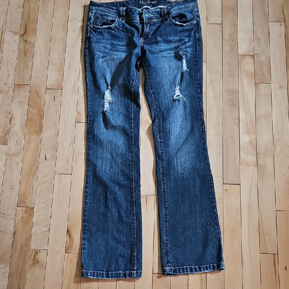 Stylish Distressed Blue Bootcut Jeans